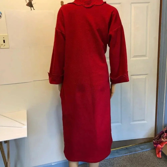 Vintage 90s Bali Studio women Terri Cloth Red bathrobe Nightgown size S - Picture 5 of 10